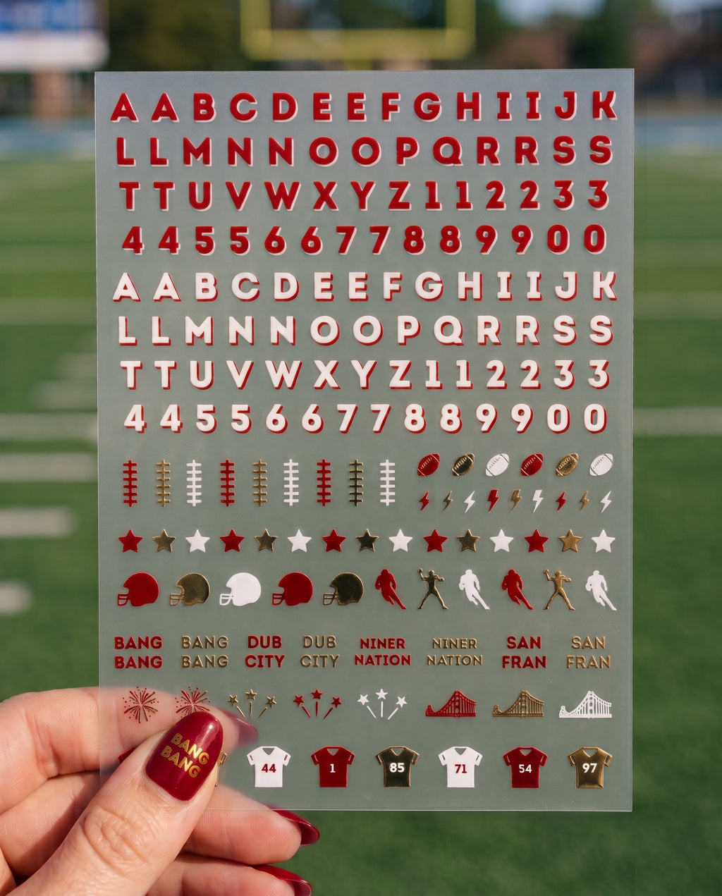 San Francisco Football Nail Art Stickers