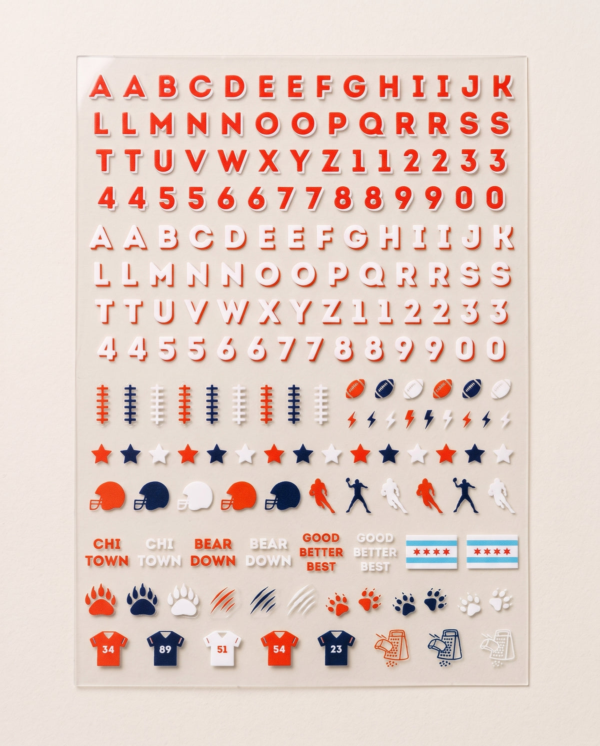Chicago Football Nail Art Stickers