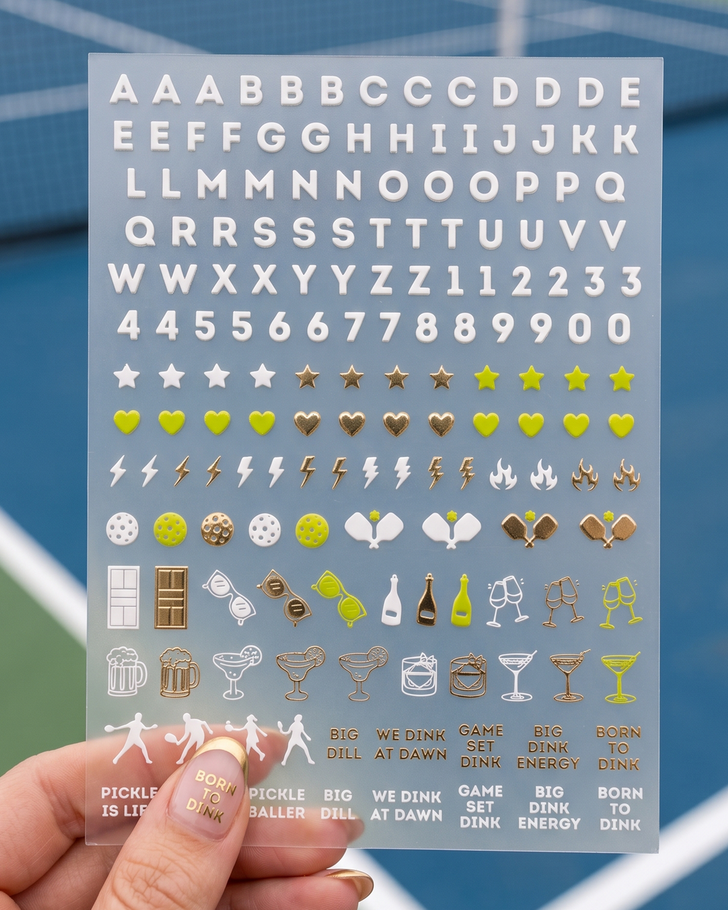 Pickleball Nail Art Stickers
