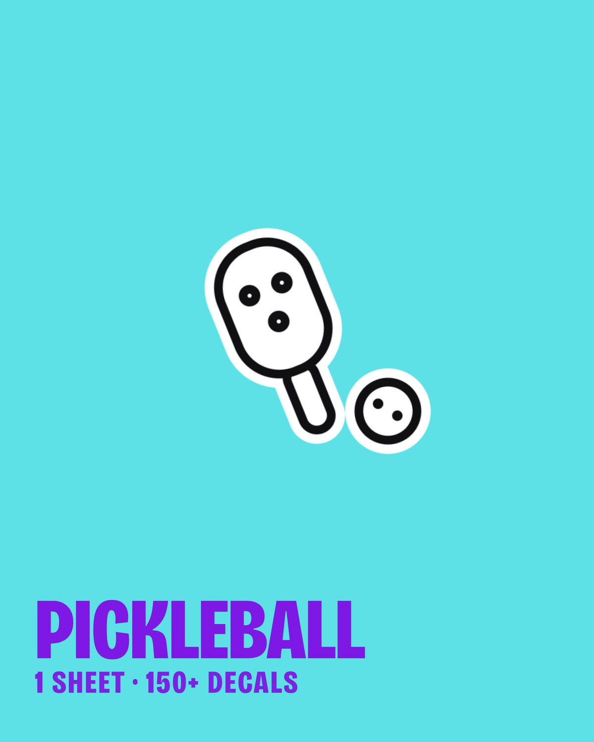 Pickleball nail art stickers
