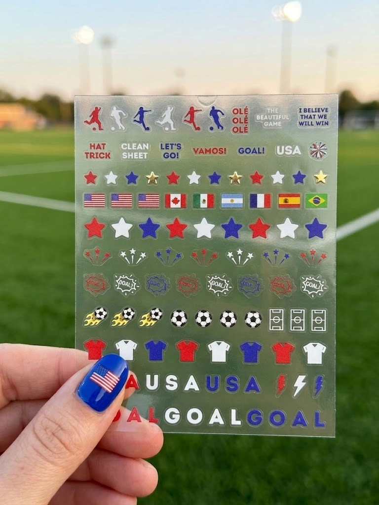 Go USA! Soccer Nail Art Stickers (2 Sheets) (Limited Edition)