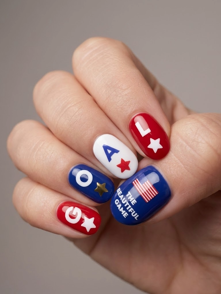 Go USA! Soccer Nail Art Stickers (2 Sheets) (Limited Edition)