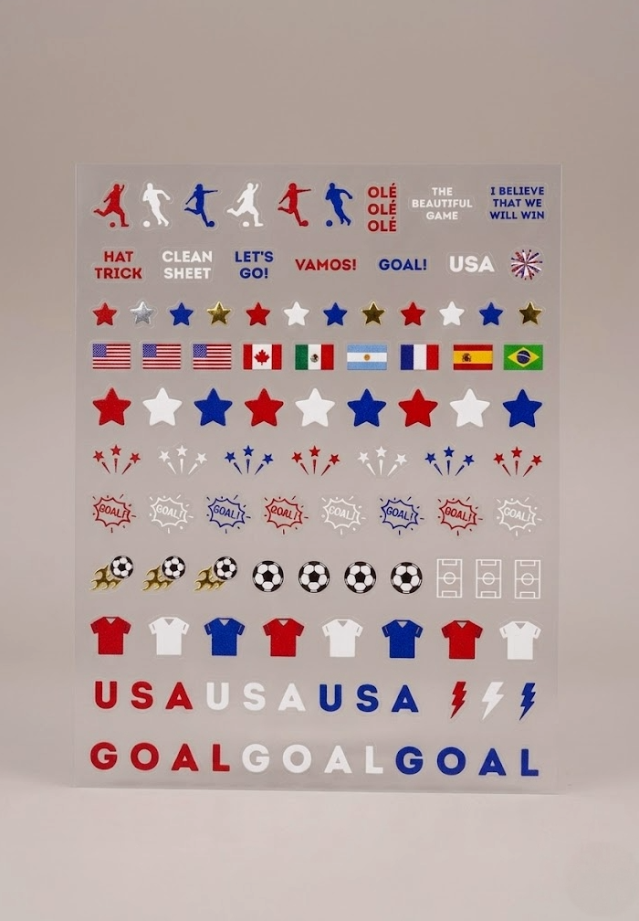 Go USA! Soccer Nail Art Stickers (2 Sheets) (Limited Edition)
