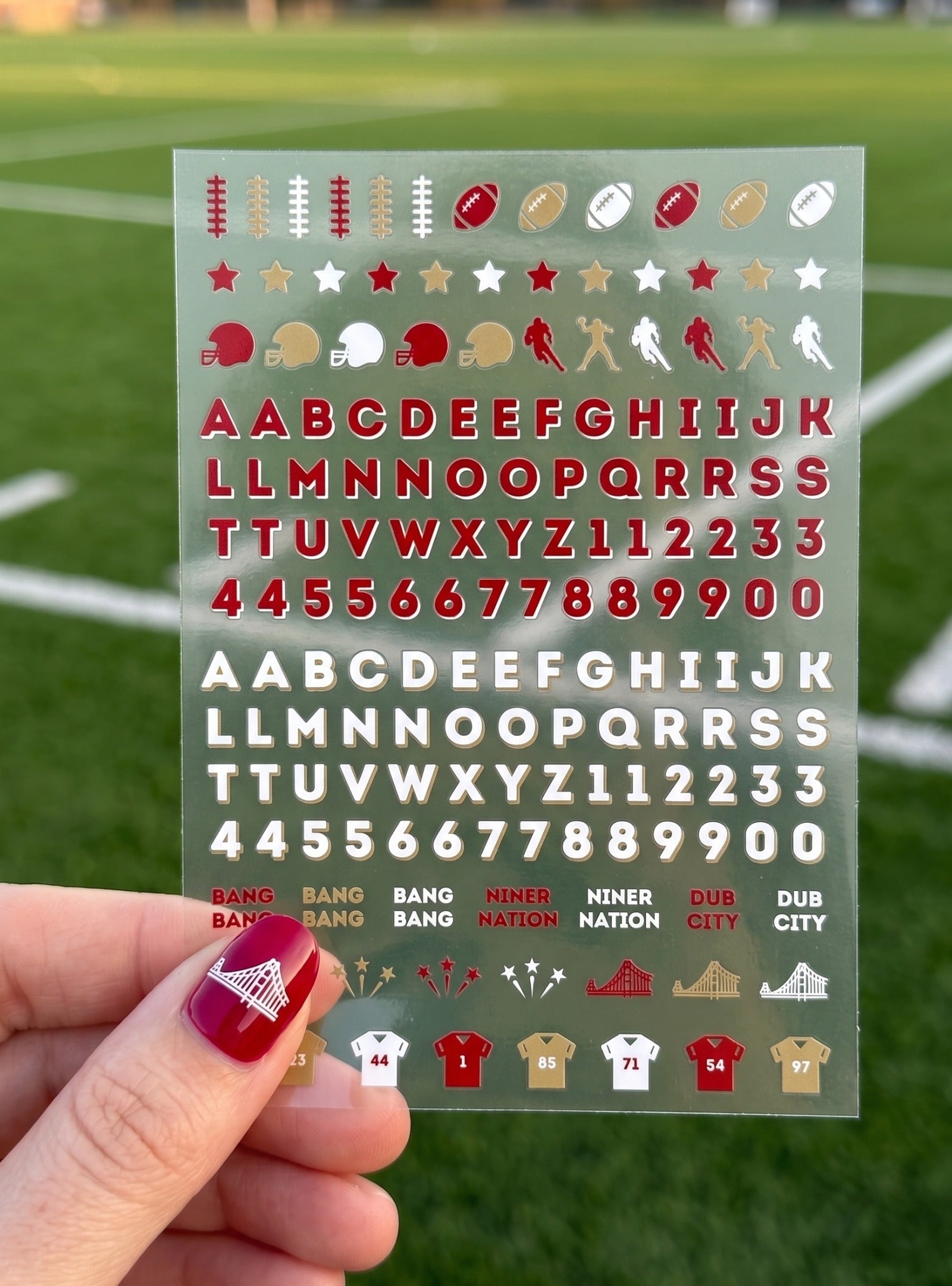 San Francisco Football Nail Art Stickers (2 Sheets) (Coming Soon)