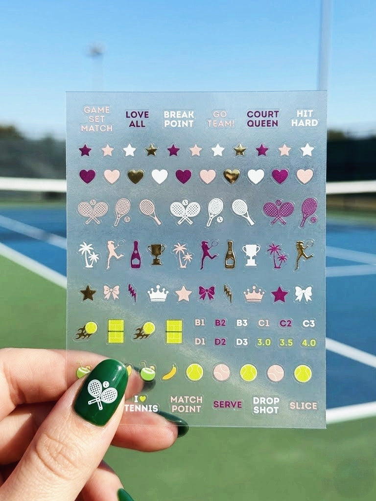 Love All. Tennis Nail Art Stickers
