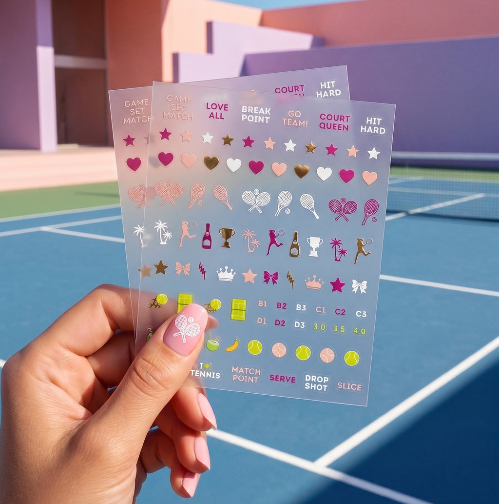 Love All. Tennis Nail Art Stickers (2 Sheets)