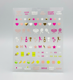 Love All. Tennis Nail Art Stickers (2 Sheets)