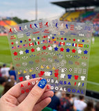 Go USA! Soccer Nail Art Stickers (2 Sheets) (Limited Edition)