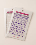 Northwestern purple and white nail sticker sheets in Any Given Funday packaging
